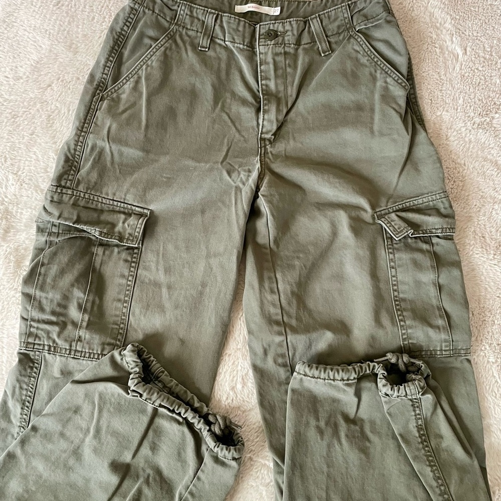 Levi's Olive Wide Leg Cargo Pants